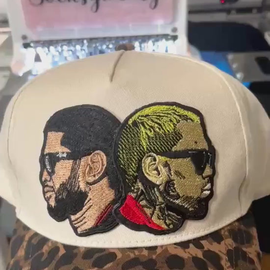 R and B Leopard 5 Panel Hat – Snapback | Glam R &B Tour Cap | Handmade  Concert Outfit| Leopard Brim