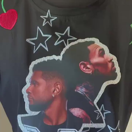 R and B Tour Crop Top| Custom Crop Top| Breez Glitter Crop | Raymond and Brown Tour| Embroidered R&B Shirt