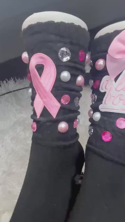 Cancer Awareness Black Junk Socks