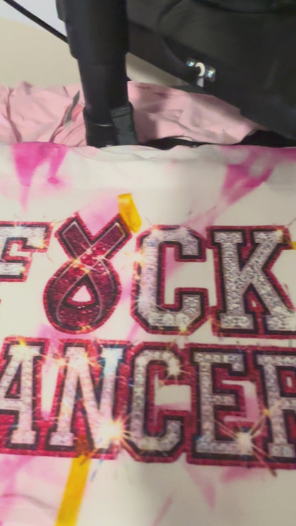 F*ck Cancer Bling Print Tee