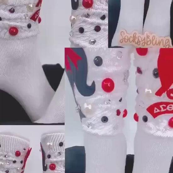Sorority Junk Socks| Red and Black Socks| Glam Socks