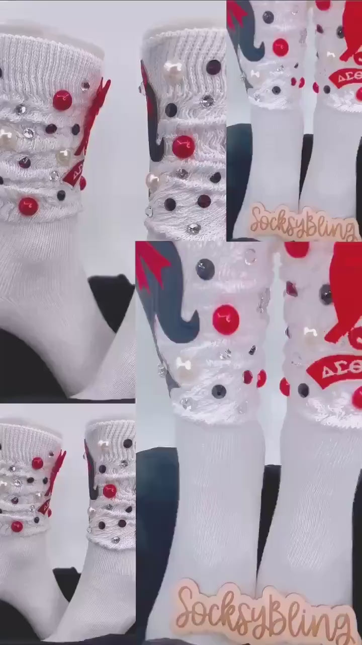 Sorority Junk Socks| Red and Black Socks| Glam Socks