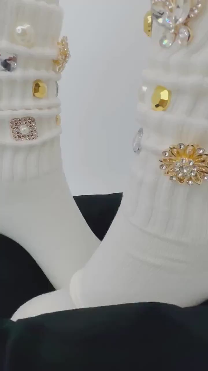 Personalized Initial Bling Socks|  Bougie Junk Socks| Custom Junk socks