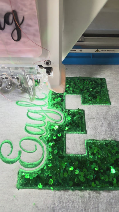 Custom Eagles Sequin Stars Appliqué Sweatshirt