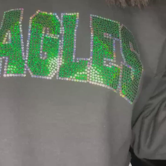 Cropped Bling Game Day Sweatshirt | Birds Bling Top | Football Outfit for Her | Sparkly Sports Fan Sweatshirt | Game Day Gift